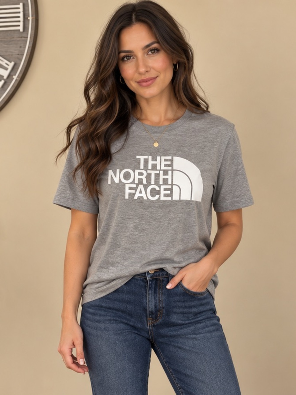 NWT The North Face Gray Short-Sleeve Logo Tee